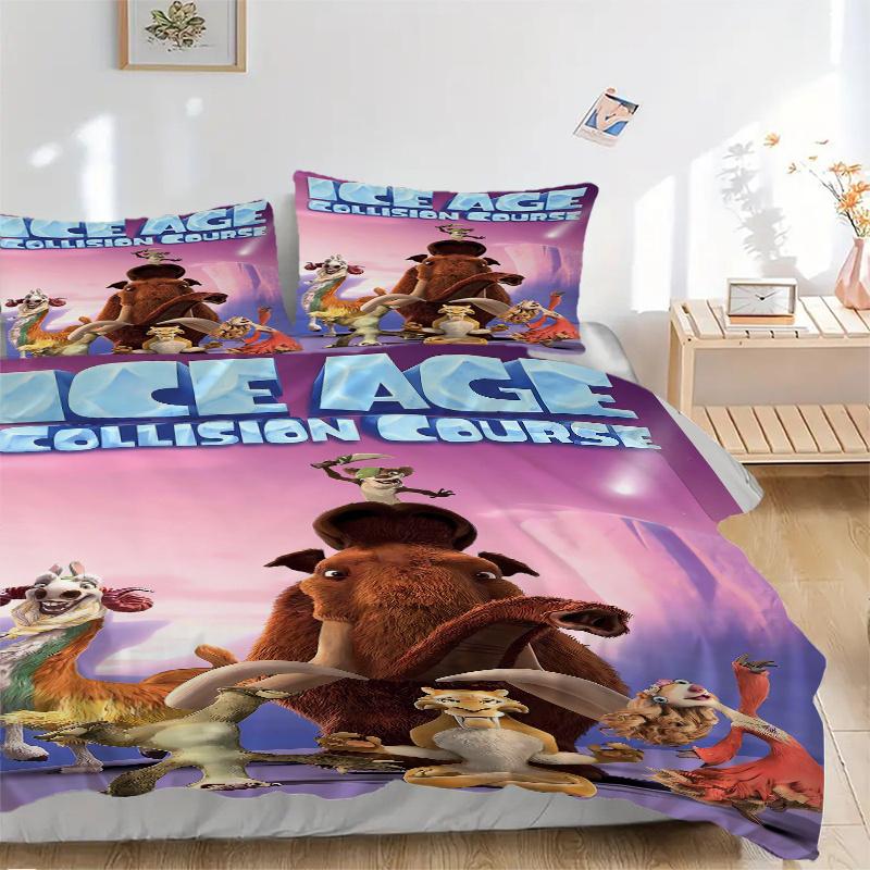 

3pcs Ice Age Collision Course Disney Printed Bedding Set, Soft and Comfortable Quilt Cover for Bedroom, Guest Room (1 Duvet Cover + 2 Pillow 135x200cm
