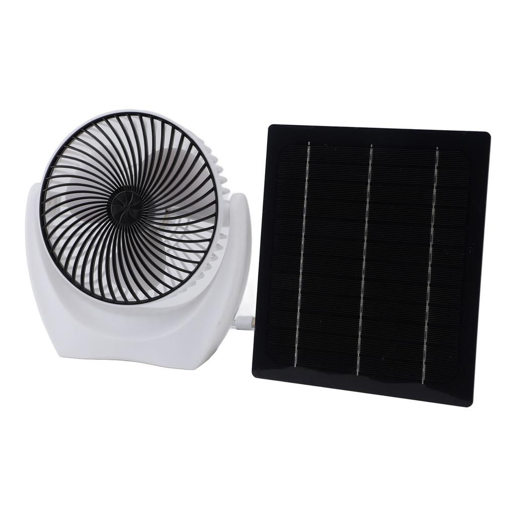 Camping Fan with Solar Panel 4.5W Solar Powered Fan Quiet USB Fan for Outside Picnic Barbecue Fishin