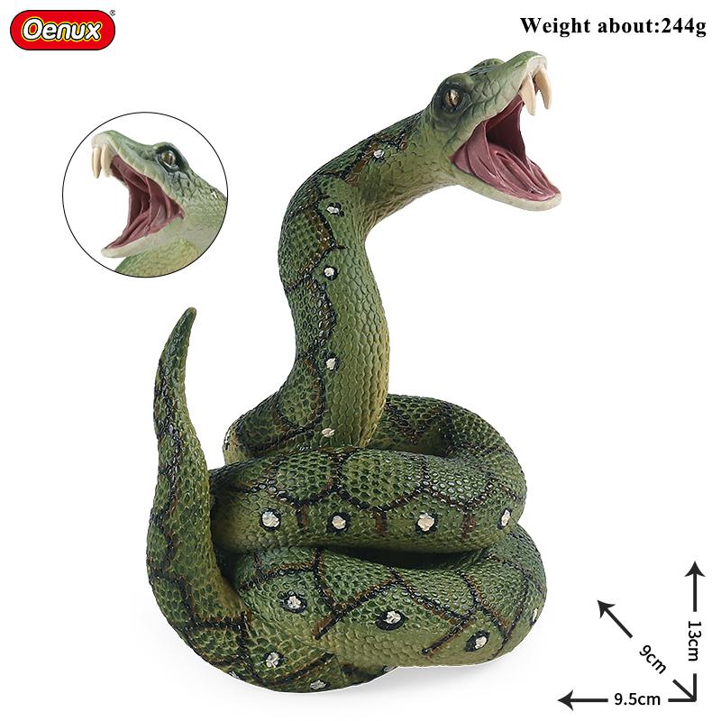 Oenux Simulation Forest Savage Snakes Animals Model Wild Cobra Rattlesnake Python Action Figures Party Favor Decor Kids Toy Gift