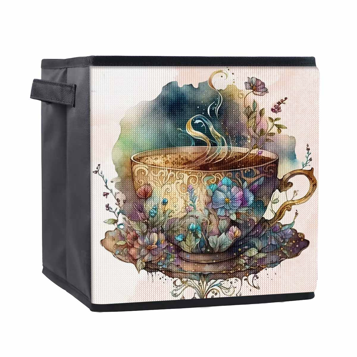 

Rich and Fragrant Coffee 5D Diamond Painting Storage Basket Full Round Drill Mosaic Diamond Embroidery Cross Stitch Kits Home Decor Home Decor 25cmx25cm