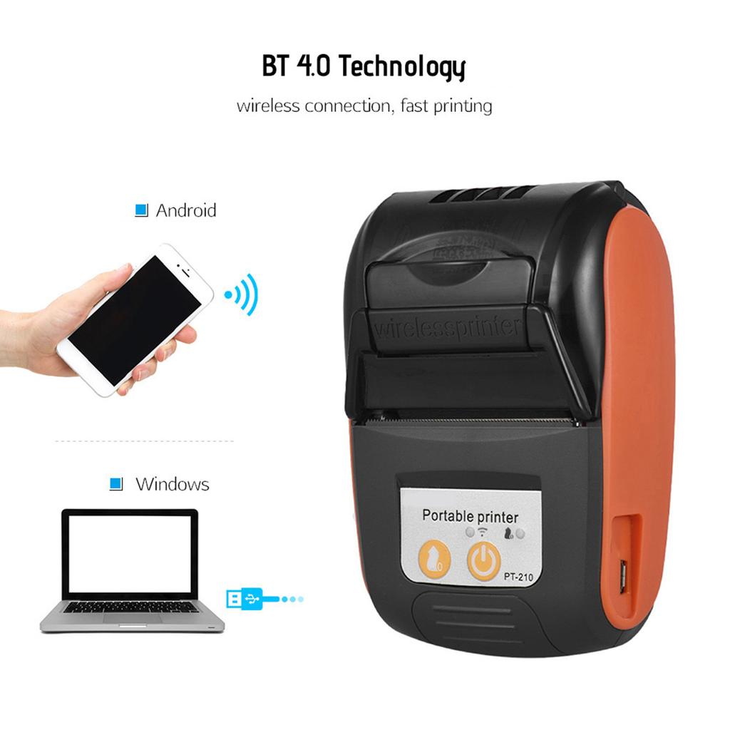 Portable Thermal Printer Mini Portable Thermal Printer Bluetooth Mini Thermal Printer Compatible with Android IOS for Office