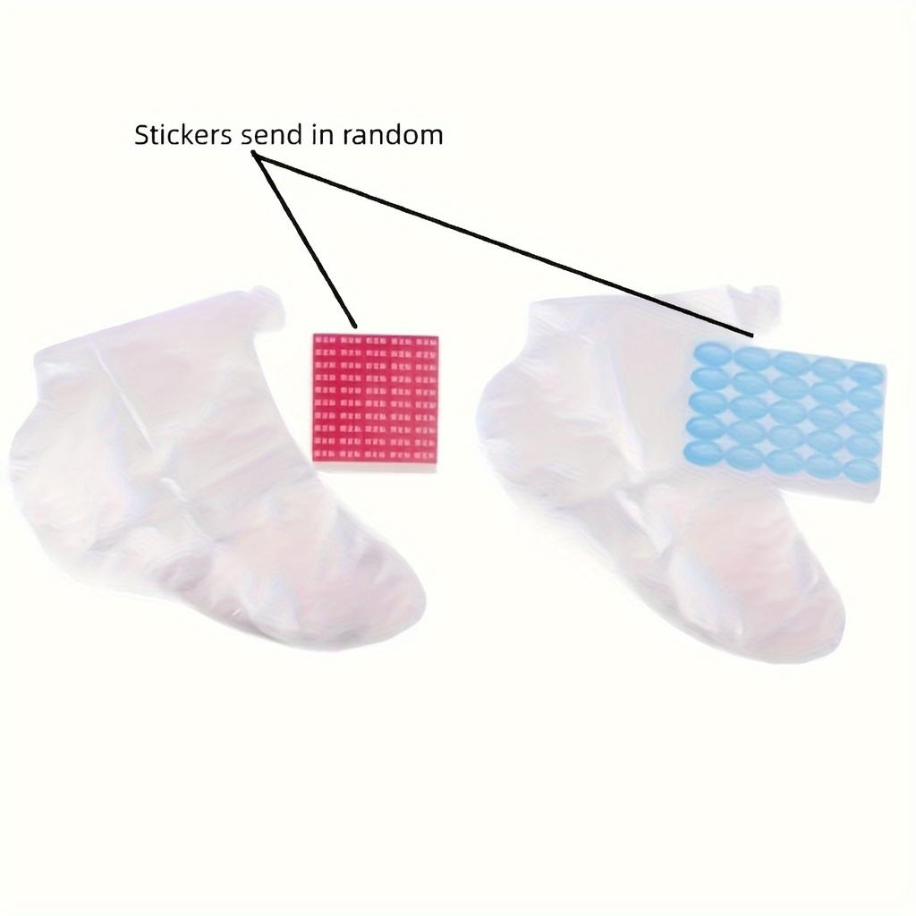 100/300pcs Thick Disposable Foot Covers Waterproof and Moisturizing, Transparent with Blue Adhesive Dots for Home Spa Treatment and Hygiene Protection