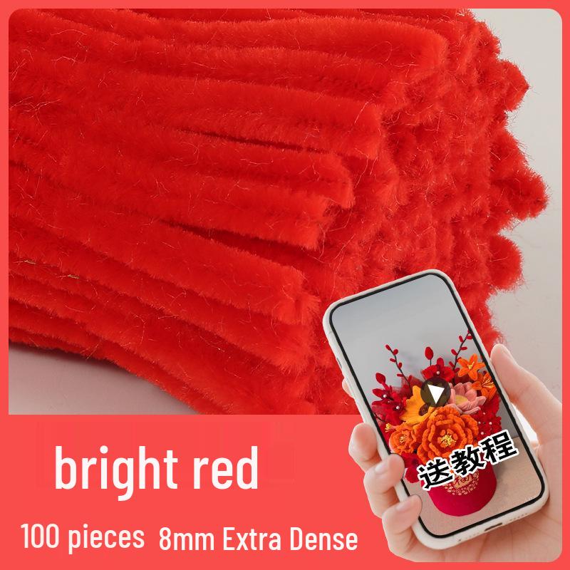 Colorful Chenille Sticks: Craft Pipe Cleaners for Kids' Velvet Flower Bouquets