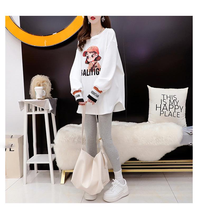 2026 New Style Women's Plus Velvet Long-Sleeve Mid-Length Hip-Covering T-shirt for Autumn/Winter