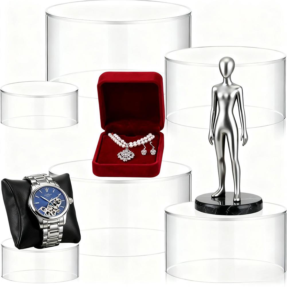 6 Pcs Clear Acrylic Display Risers - Nested Stands For Jewelry & Crafts  Acrylic Risers Display Stands Dustproof Storage China Mainland