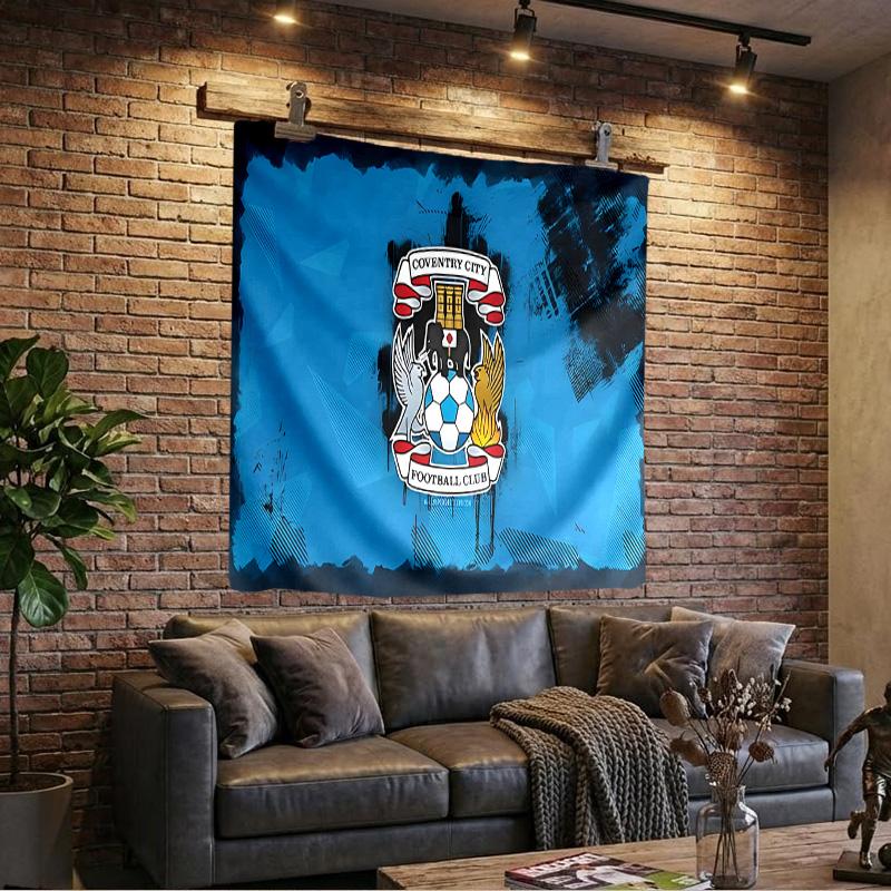 Coventry City Crest Design Tapestry Playroom Tapestry, Accessories for Bedroom,Livingroom, dormitory Room Wall Decor Fan Birthday Gifts