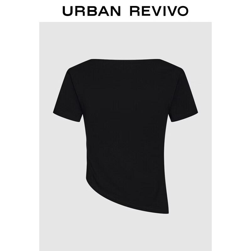 UR Women's Irregular Hem Pleated Slim T-shirt