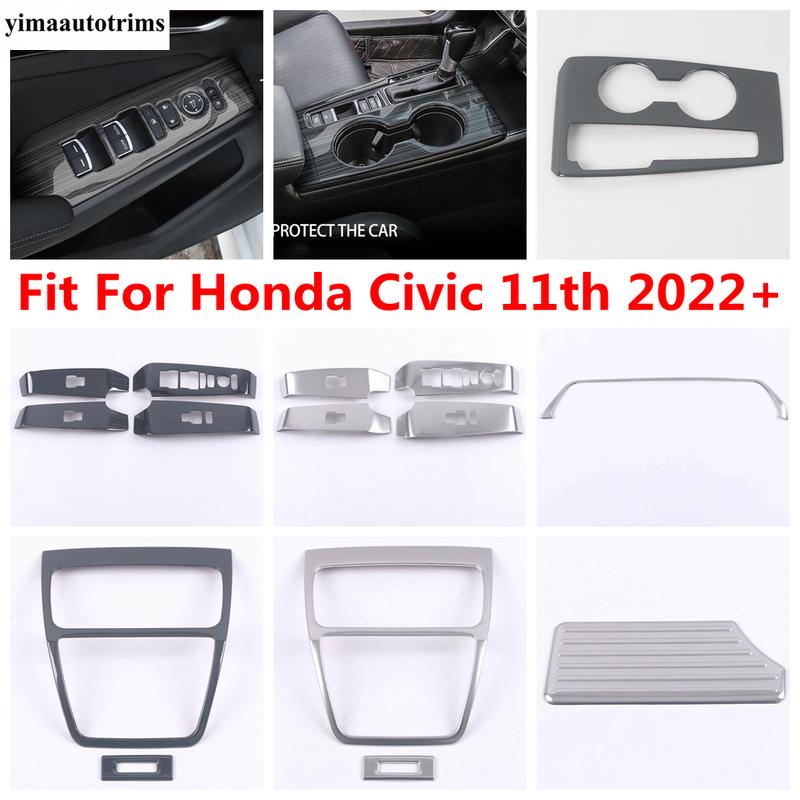Warning Light Lamp Strip / Window Lift / Gear Shift Panel / Rest Pedal Cover Trim Accessories For Honda Civic 11th  - 2024