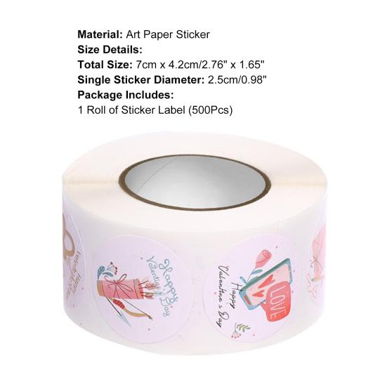 1 Roll Practical Label Charming Heart Tag Bright Color Shape Gift Packaging Label Tag