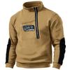 Men's Winter Zipper Sweatshirt Fleece Warm Sweatshirt Men's Pullover Stand Collar Sweatshirt