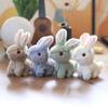 White Cute Cartoon Rabbit Plush Keychain Short Bag Decoration Kids Gift Doll