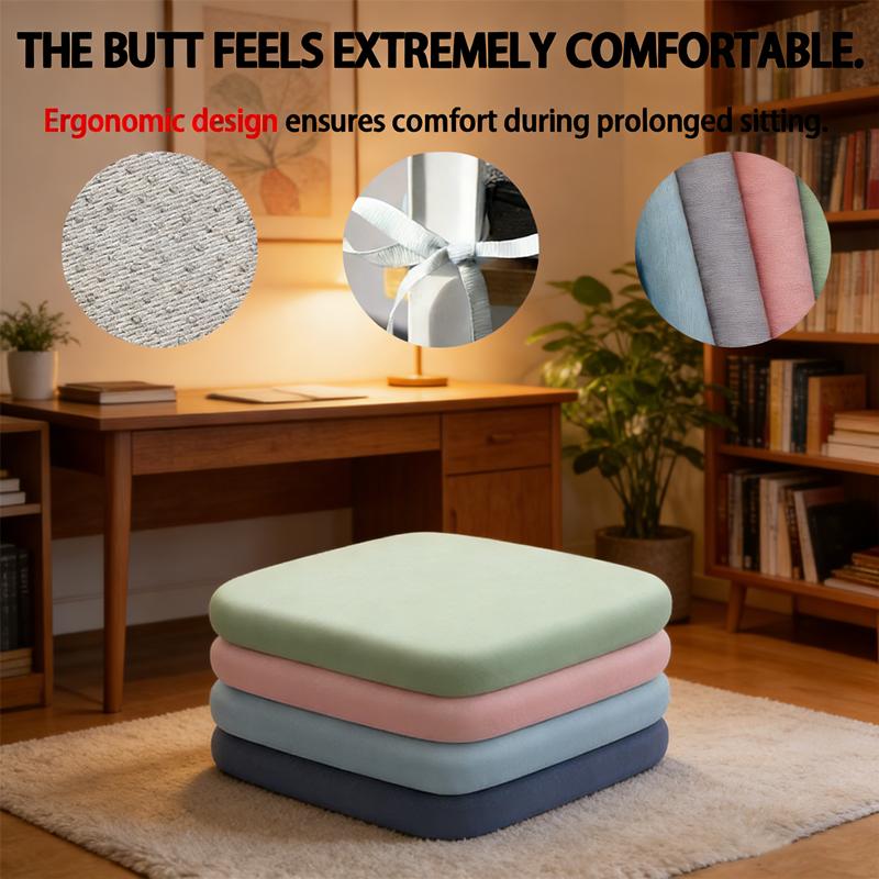 Breathable Lumbar Seat Cushion Thick Memory Foam Pad for Office, Car or Home Chair, Provides Ergonomic Support & Pressure Relief