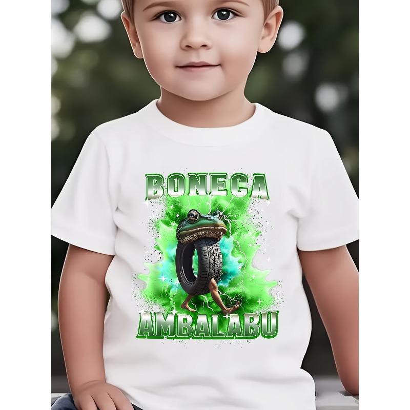 Summer Boys Fashion Short Sleeve Print Outdoor Casual 110