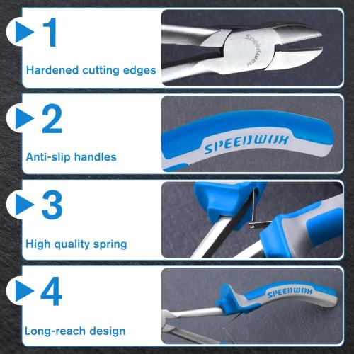 SPEEDWOX Long Reach Mini Plastic Nippers, Perfect for Precision Cutting In Hard-to-Reach Spaces, Long Size, Compact, Gate Cutting, Lightweight, Long T