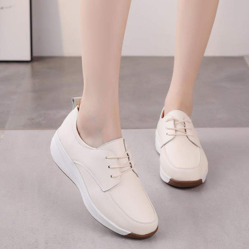 Women's Leather Boots Driving Comfort Women’s Wedge Sneakers Casual Nurse Loafers for Girls Walking Minimalist Summer Maternity Shoes for Women