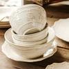 French Retro Tableware and Dish Set Household Ceramic Bowl Kitchen and Dining Table Decorations Home Furnishing Decoration