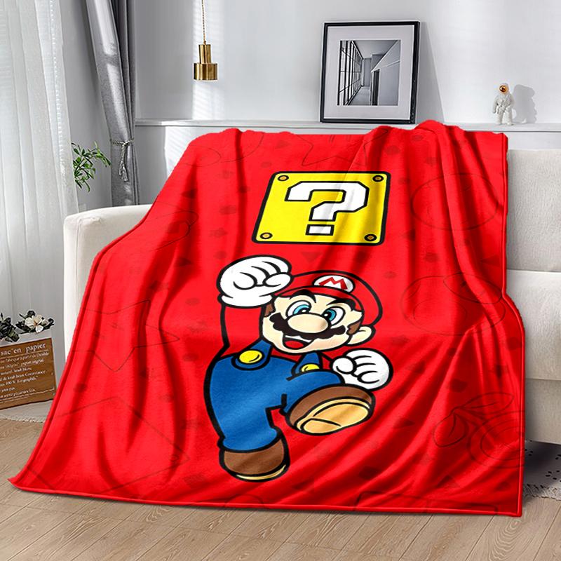 1pc Blanket Super Mario1 Print Design, Lightweight Blanket for Sofa, Bed- Soft &Warm, Gift for All Seasons like Christmas, Halloween