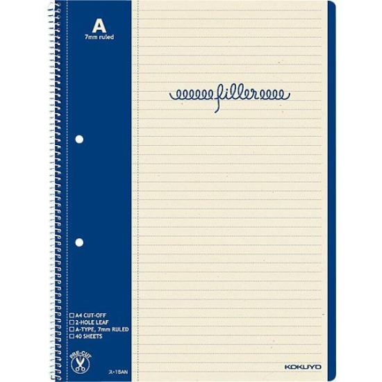 KOKUYO Filler A4 7mm ruled with margin 40 set of SU-15A Notebook, size, lines, lines, sheets, 3.