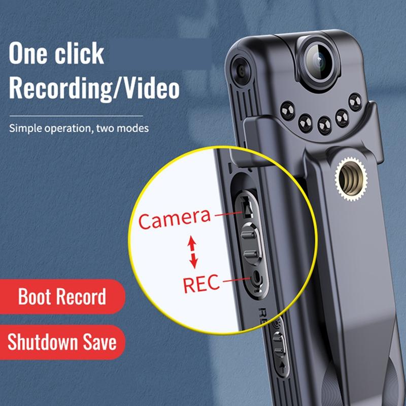 -1080p Camera With Back Clip Portable Digital Video Recorder Police Body Cam Infrared Night Vision Small Bike Camcorder