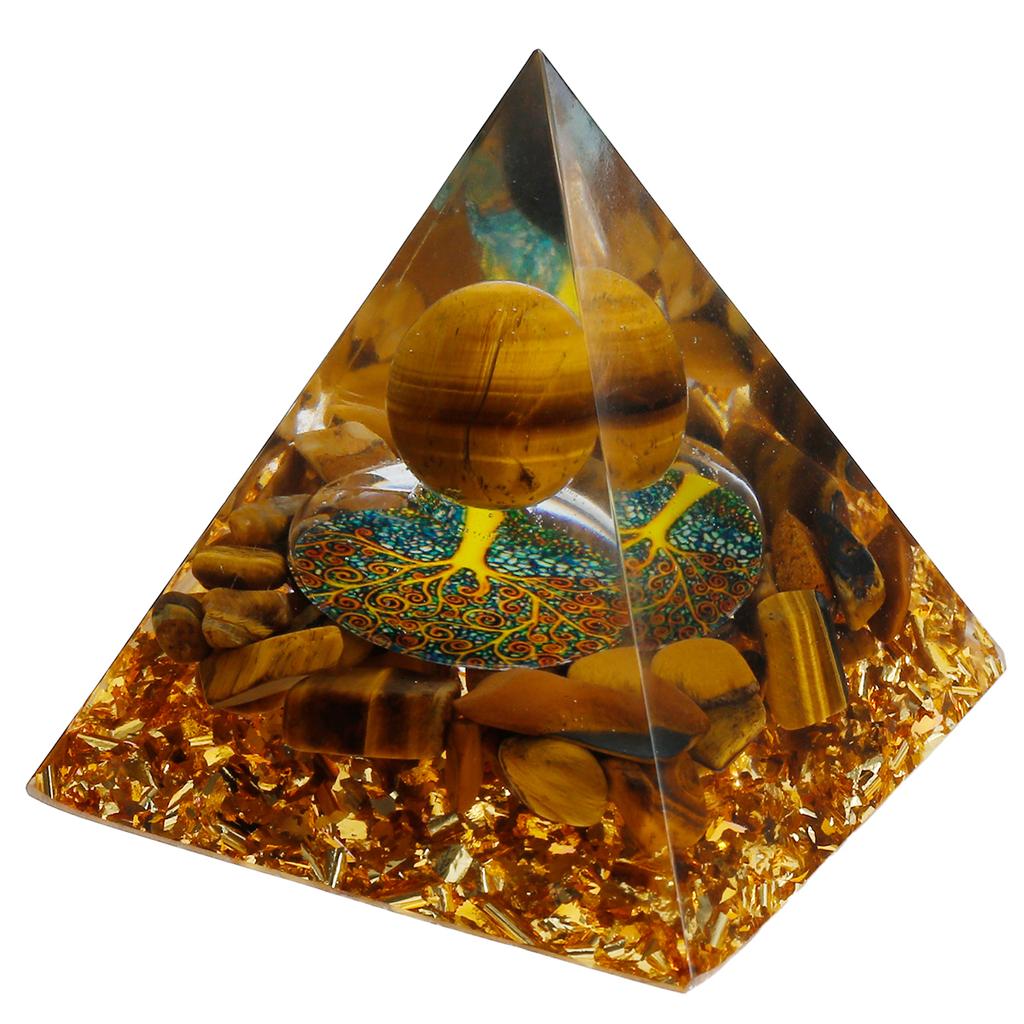 3D Crystals Pyramid Ornaments Natural Mini Pyramid Energy Stone Resin Craft Crystal Ball Xmas Kid Gift Room Medit Decor Orgonite