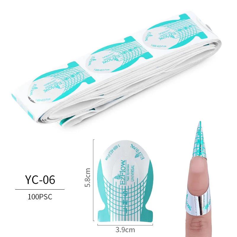 50/100 buc. Sfaturi franțuzești pentru formă de unghii acrilice UV Gel extensie curl formă autocolant gel pentru unghii Ghid de artă matriță pentru șablon pentru manichiură Instrument acrilic