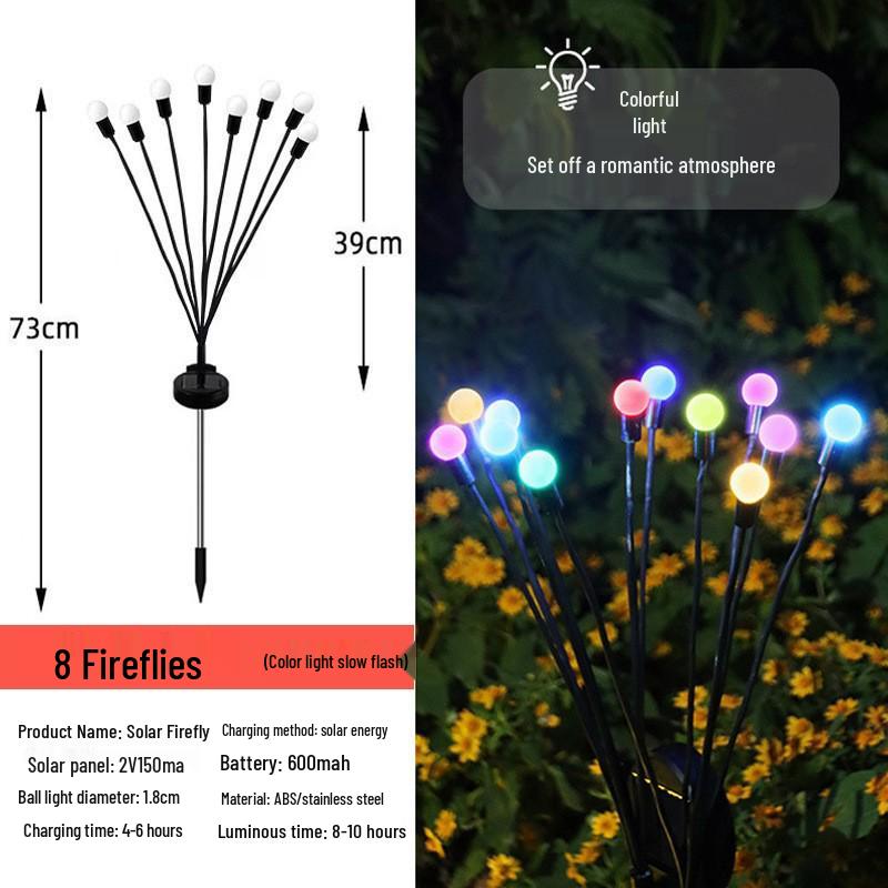 Hot Sale LED Firefly Solar Garden Lawn Waterproof Outdoor Camping Light