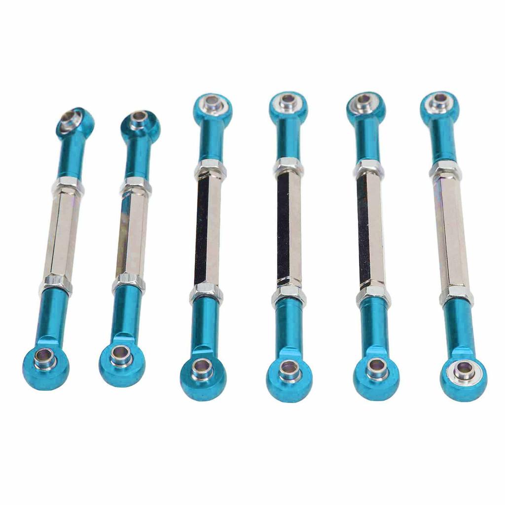 6Pcs RC Car Pull Rod Set Shock Absorption High Strength Wear Resistant Metal RC Car Link Rod for