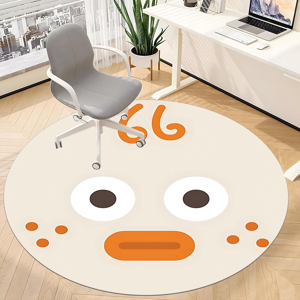 1pc Duck Face Office Round Rug, Non-slip, Soft and Durable Office Rug for Interior Decoration, Perfect for Office, Beautiful Decoration Yy260312036