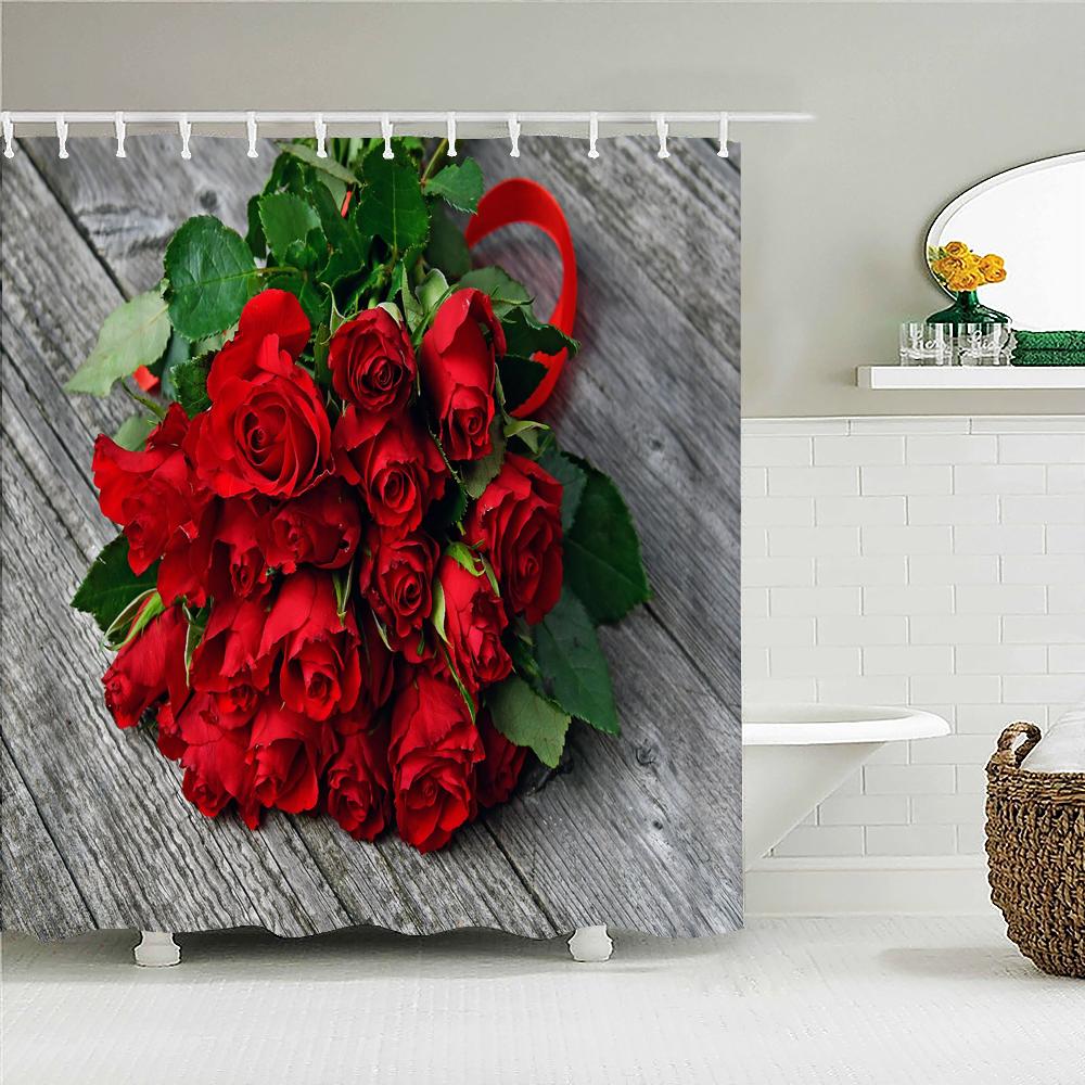 3d Sunflower Yellow Flowers Shark Shower Curtains Bathroom Waterproof Bath Curtain Polyester Cloth With Hooks Decor Bath Screen