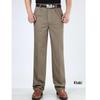 Men's High Waist Double Pleated Cotton Pants - Spring/Summer, Loose Straight Leg, Plus Size