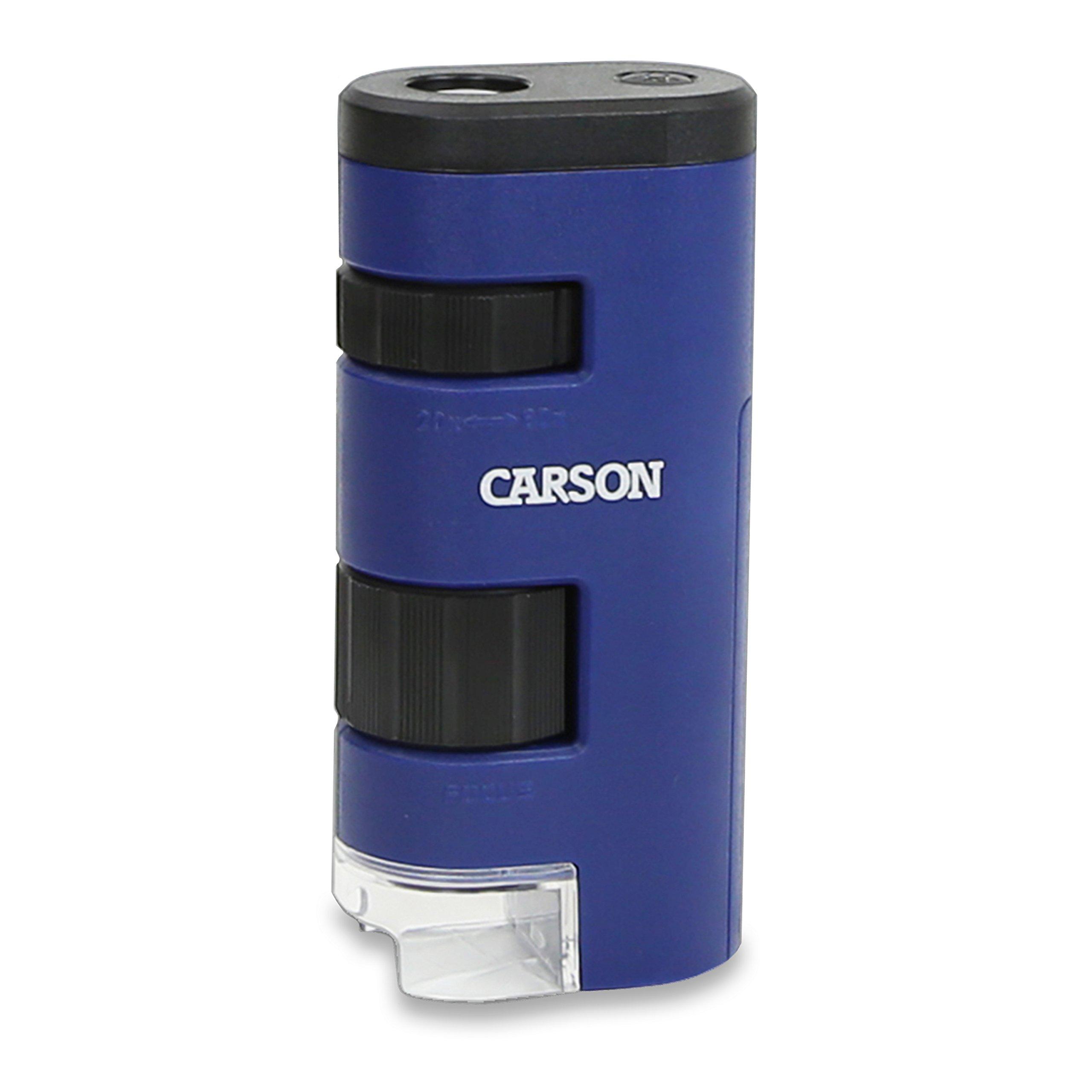 

Carson Pocket Micro LED Pocket Microscope Handheld STEM Toy 20x-60x (MM-450) синій
