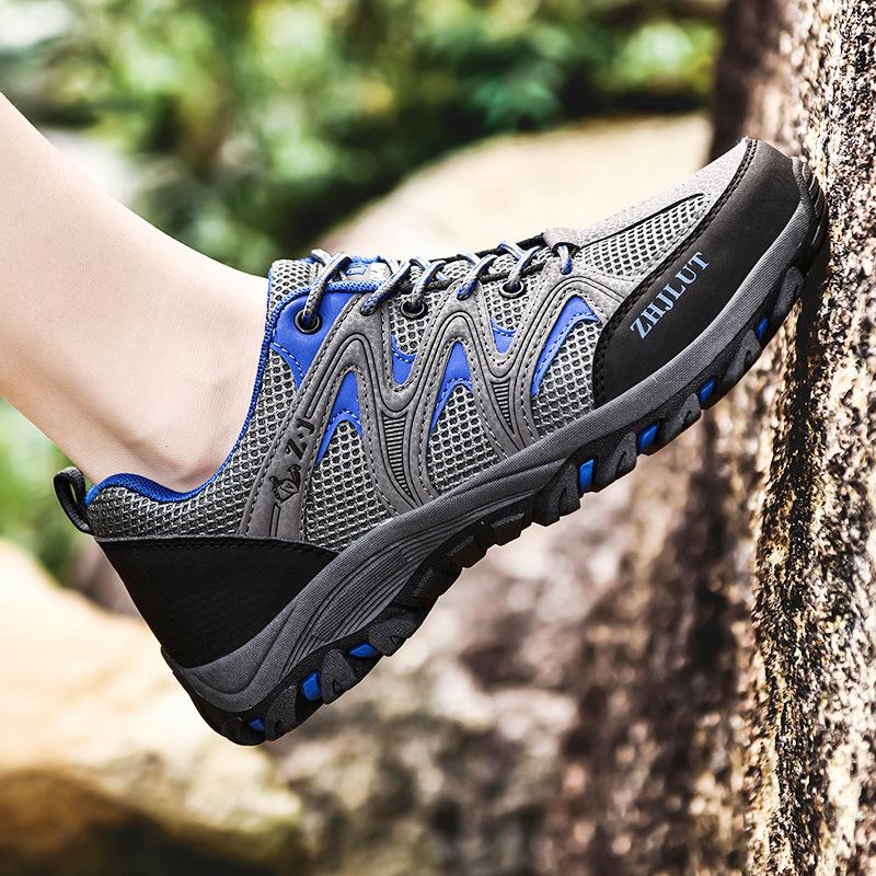 New autumn and winter outdoor hiking shoes casual breathable mesh non-slip flat bottom strap