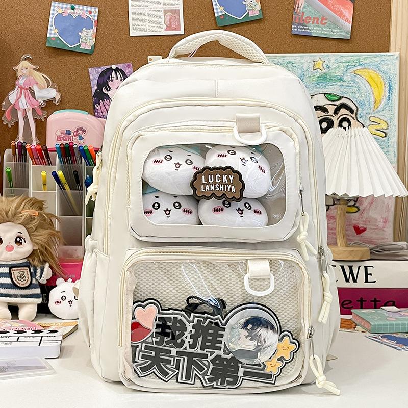 Schoolbag Japanese Transparent Second Dimensional Comic-Con School Bag Student Girl Cartoon Large Capacity Trend Visual Bar Pain Bag