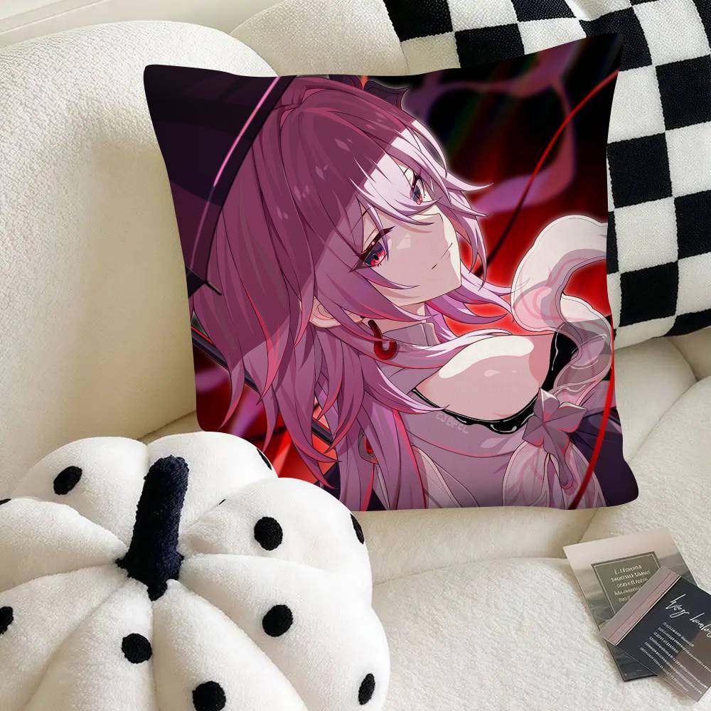Evernight Niedliches Mädchen Honkai Star Rail Kissenbezug Quadratisches Kissen Schlafzimmer Sofa Freizeit Komfort Kissen Auto Heimdekoration