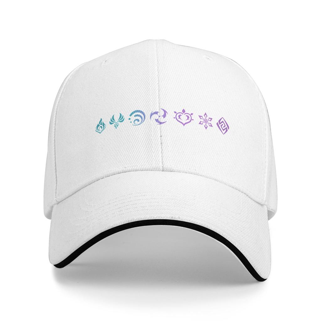 Genshin Impact Cute Geo Slime Baseball Cap Retro Anime Game Sandwich Hats Unisex Style Polyester Dad Hat Sport