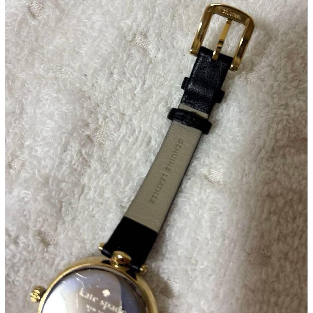Used kate spade glitter leather belt watch sparkling black gold