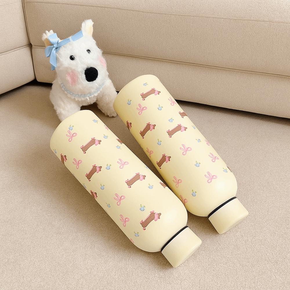500ml Insulated Cup Bowknot Dachshund Travel Insulated Flask Water Bottle  Sports Activities