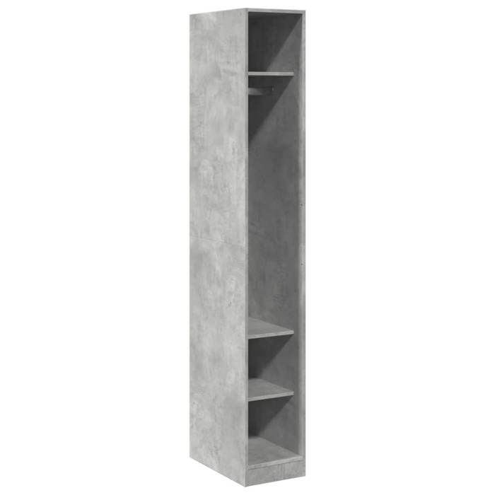 VidaXL Garde-robe gris béton 30x50x200 cm bois d'ingénierie, armoire de rangement, organisateur de garde-robe, armoire, 3307687