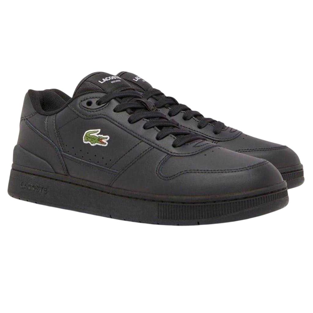 Lacoste Mens T-Clip Leather Flat Trainers