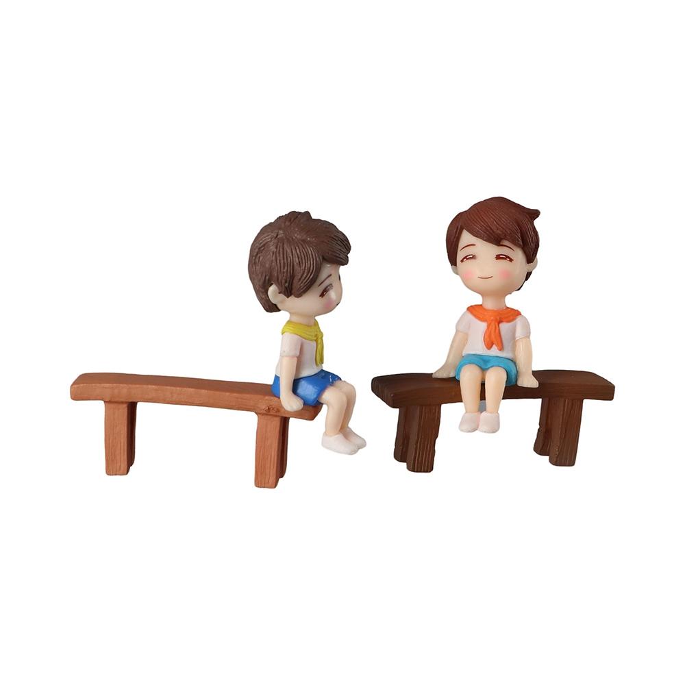 Dollhouse Creative Mini Sweety DIY Stool Couples Lovers Figurine Boy Girl Ornament Dolls Miniatures