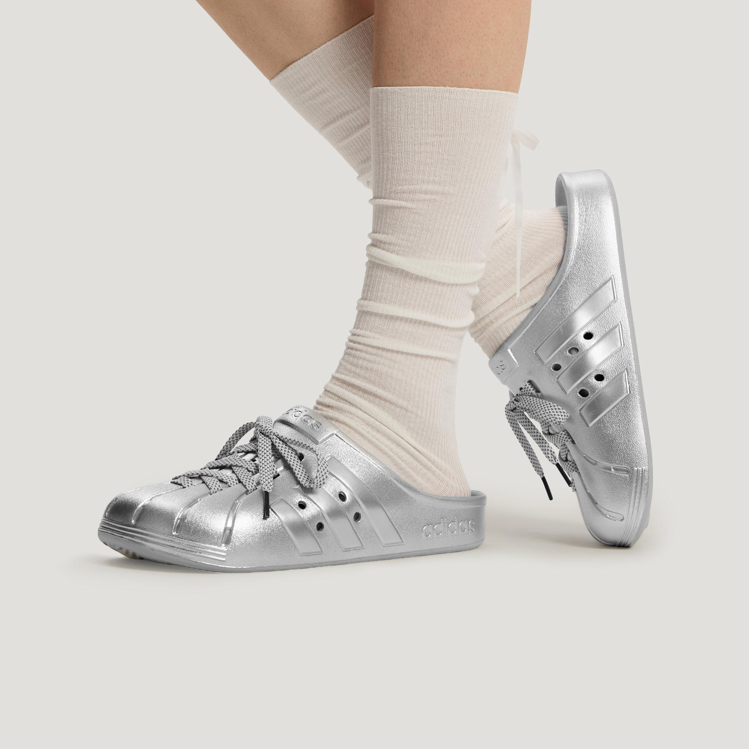 Adidas ADILETTE CLOGS Unisex Silver 40.5