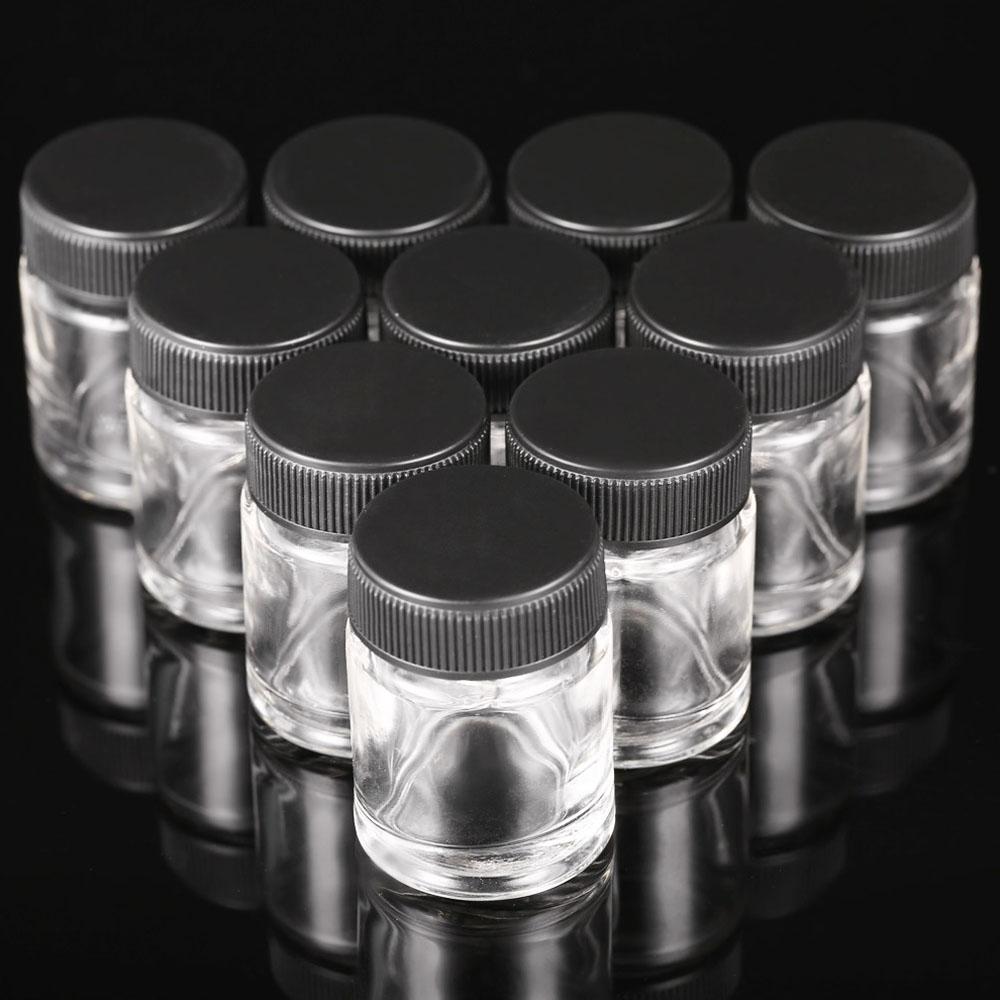10KS Airbrush Skleněné a PP Lahvičky 34oz 22cc Lahvičky na Airbrush Nádobky s Plastovým Víčkem Používání na