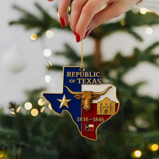 Republic of Texas Ornament 1836 to 1846 Alloy Decorative Pendant Commemorative Keepsake Gift for Texas Residents History Lovers