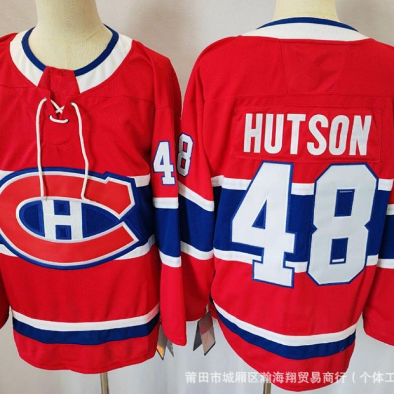 Mens Ice Hockey Jersey Canada Team 48 Hutson Embroidered Performance Sportswear Adult Fall Season