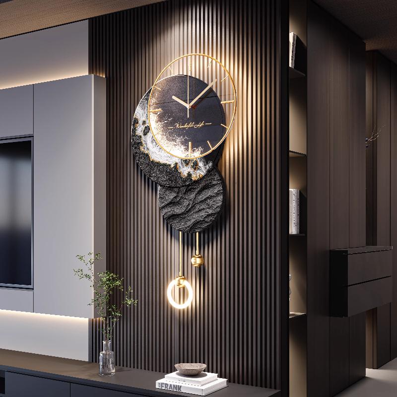 Modern Living Room LED Wall Clock Luxury Design Silent Number Clock Nordic Wall Watch Korean Creative Mural Lamp Room Decor