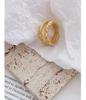 European Hammered Texture 18k Gold Titanium Steel Double Layer Index Finger Ring
