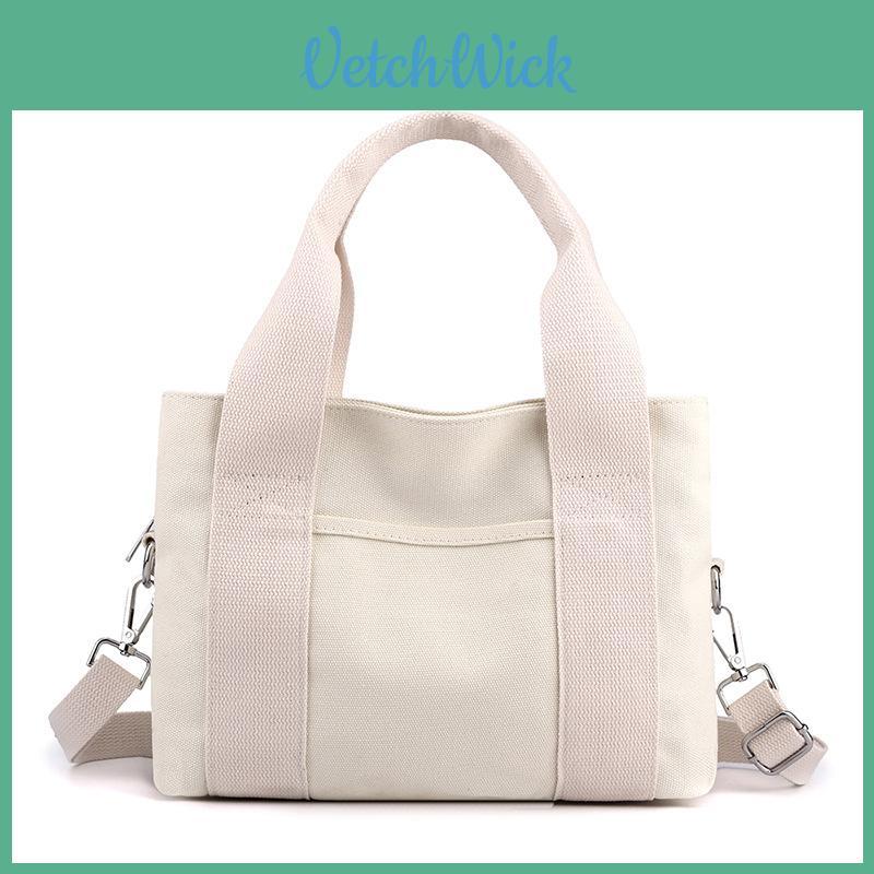 Canvas Tote Bag For Women With Zipper Pockets Urban Minimalist Style