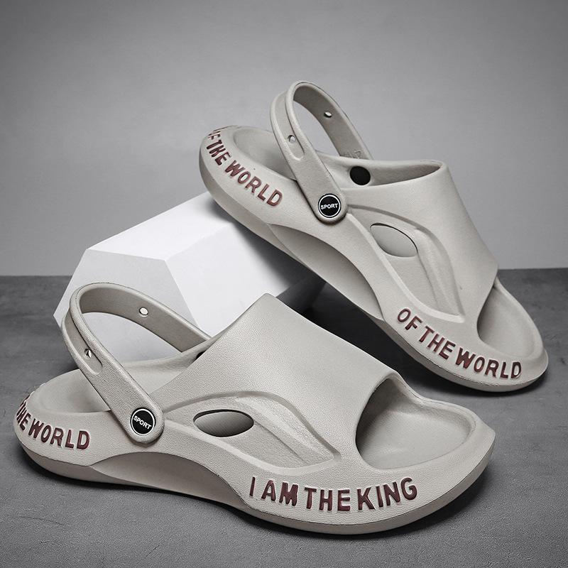 Slippers men's summer new outer wear thick-soled deodorant non-slip wear-resistant men's two wear shit-stepping Kanye sandals