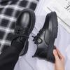 Suit Leather Shoes Men's Autumn British Style Business Dress Work Casual Soft Sole Black Groom Platform Shoes