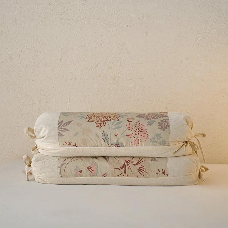 

Ретро хлопково-льняная гречневая подушка с регулируемой высотой, подушка для шейного отдела позвоночника, жесткий наполнитель для студентов и взрослых 30x60cm 1pcs